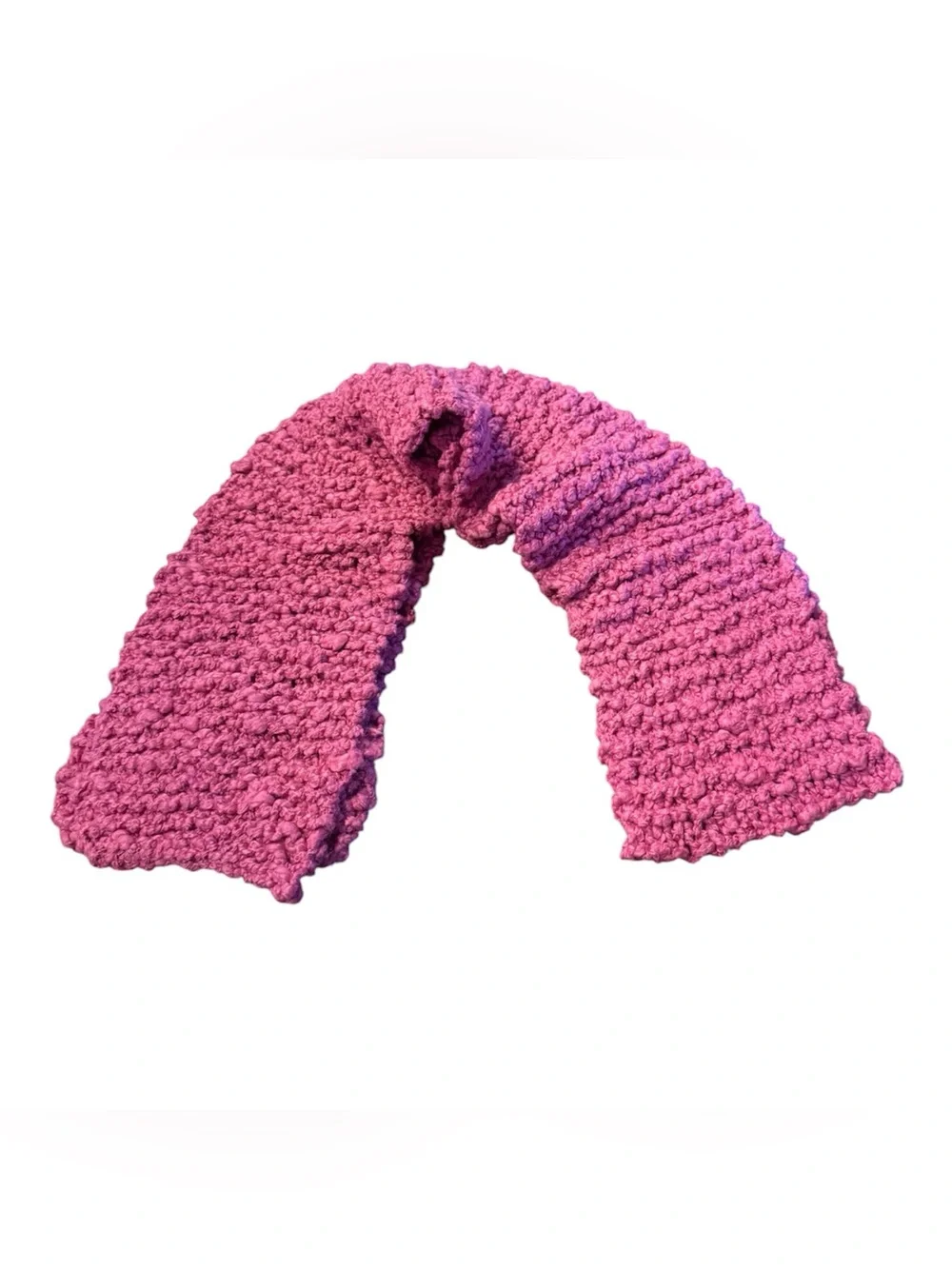 Handmade Pink Knit Scarf - Picture 2 of 2